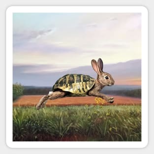 Rabbit Fighter - Surreal/Collage Art Sticker